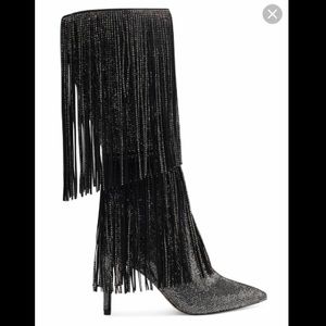 INC Glitter Fringe Boots